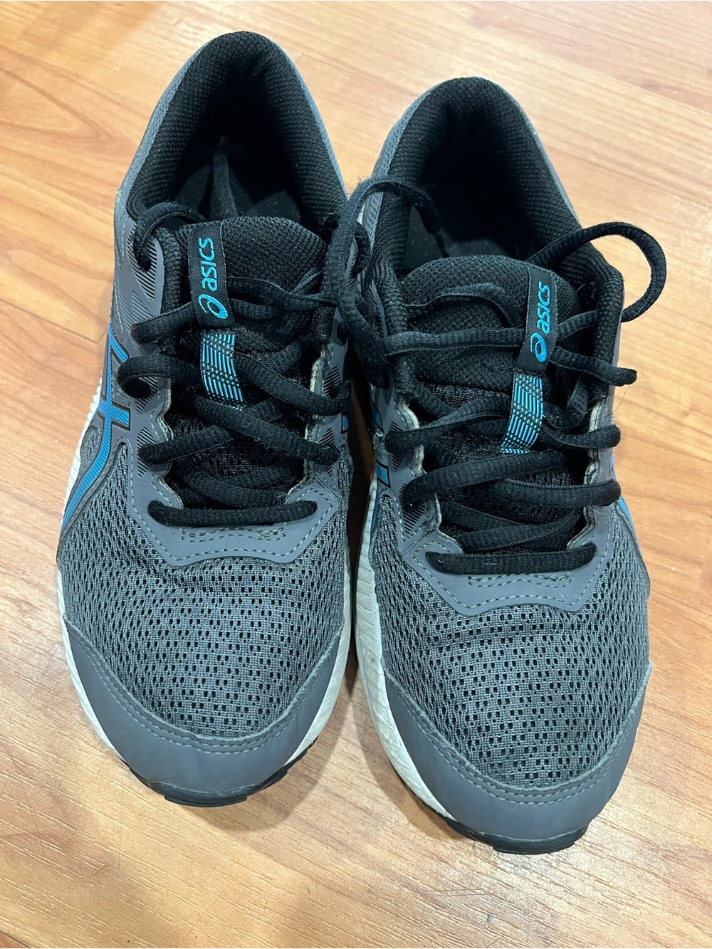 Asics Kids Gray & Blue Athletic Sneakers